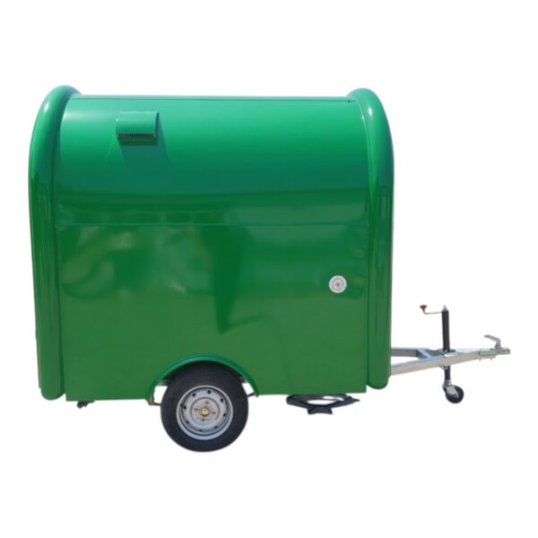 The green small towing food cart is convenient and mobile