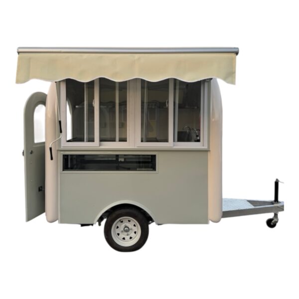 Ins-style cute trailer food cart, single-person light food and tea stand cart, portable mobile commercial vending cart